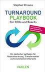 Text: "Turnaround Playbook für CEOs und Boards. Ein taktischer Leitfaden für Restrukturierung, Transformation und existenzielle Umbrüche." Farbiges Unendlichkeitssymbol.