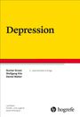 "Depression", Autoren: Gunter Groen, Wolfgang Ihle, Daniel Walter, 2. Auflage. Gelber, weißer Hintergrund, Hogrefe-Logo.