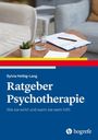 Sylvia Helbig-Lang: Ratgeber Psychotherapie. Wie sie wirkt und wann sie wem hilft. Moderne Einrichtung mit Tisch. Hogrefe Logo.