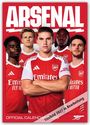 "ARSENAL", "Emirates Fly Better", "Official Calendar 2024", "Titelbild 2027 in Bearbeitung". Fünf Fußballer in roten Trikots.