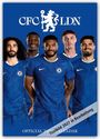 "Titelbild 2027 in Bearbeitung", "CFC LDN", "OFFICIAL 2024 CALENDAR". Fünf lächelnde Männer in blauen Fußballtrikots.