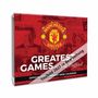 "Greatest Games at Old Trafford", "Titelbild 2024 in Bearbeitung", "OFFICIAL 2024 EVERYDAY DESK CALENDAR", Manchester United Logo.