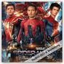 "Spider-Man", "Titelbild 2027 in Bearbeitung". Drei Männer in Spider-Man-Anzügen, umgeben von elektrischen Effekten.