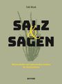Text: "Falk Wook, SALZ & SAGEN, Märchenhafte und kulinarischen Schätze der Nordseeküste, BOYENS." Illustration: Graspflanze.
