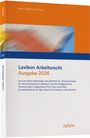 „Lexikon Arbeitsrecht Ausgabe 2026“ steht auf einem Buchcover, gestaltet in Weiß, Orange und Blau.