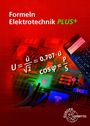 Texte: "Formeln Elektrotechnik PLUS+", Formeln, Taschenrechner, Kabel, Schaltkreise, Europa Lehrmittel Logo.
