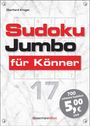 „Sudoku Jumbo für Könner“. „Eberhard Krüger“. „700 schwere Sudokus 5,00 € UVP“. Hintergrund: Marmor, Zahlen.