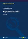 "Schwerpunktbereich Kapitalmarktrecht" von Petra Buck-Heeb, 14. Auflage. Dunkelblaues Layout mit stilisiertem Logo.