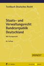 Gelber Hintergrund mit Umriss von Deutschland; blauer und schwarzer Text: „Textbuch Deutsches Recht“, „2026/27“.