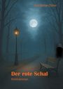"Der rote Schal: Kriminalroman" von Axel Becker-Zöllner. Ein nächtlicher Park mit Bank, Laterne und Vollmond.