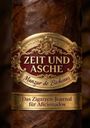 "ZEIT UND ASCHE Manzur de Bichenes. Das Zigarren-Journal für Aficionados" auf einem detaillierten Zigarrenband.