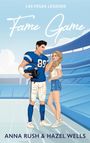 Titel: "Fame Game". Zwei Personen, ein Sportler und eine Frau, in einem Stadion.