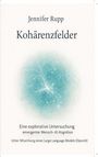 Titel: Kohärenzfelder. Autor: Jennifer Rupp. Untertitel: Eine explorative Untersuchung emergenter Mensch–KI-Kognition. Hintergrund: Zarte, blaue Muster.