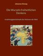 Johannes Simang: Die Wurzeln freiheitlichen Denkens. Unabhängigkeitskämpfe der Nationen der Welt. Illustration: Karte mit streitenden Figuren.