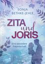 "Zita und Joris: Eine besondere Freundschaft" von Sonja Bethke-Jehle. Illustration: Silhouetten vor blauem, regnerischem Hintergrund.