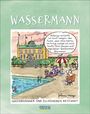 21.01.–19.02. Wassermann. An Cartoon von Johann Mayr äußert sich eine lila Kuh zu Werbeverträgen vor einem Schloss.