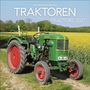 „Traktoren Tractors 2027“ von Gerhard Müller-Brunke. Grüner Deutz-Traktor auf einem Feldweg, gelbes Blumenfeld im Hintergrund.