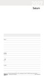 Oben steht "2027" und "Saturn". Darunter Linien mit Textfeldern für Name, Telefon und E-Mail.