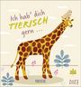 "Ich hab' dich TIERISCH gern... 2027"; Giraffe mit Eule auf dem Kopf; Illustration mit Pflanzen.