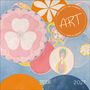 "ART", "2027", "High Quality Art Calendar", "Made in Germany". Farbenfrohes Gemälde mit abstrakten Blumenformen.