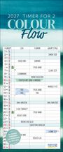 "2027 TIMER FOR 2 COLOUR Flow"; Kalender mit Terminen: Kino, Seminar, Band, Schwimmen, Theater; Geburtstage Simon, Clara, Markus.