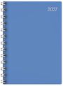 „2027“ in eleganter Schrift oben rechts; einfacher hellblauer Spiralblock.