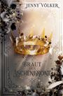 "Braut der Aschenkrone" von Jenny Völker. Eine goldene Krone mit Federn und schwarzen Partikeln, verziert auf hellem Hintergrund.