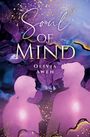 "Soul of Mind, Olivia Awen" in geschwungener Schrift vor lila Blättern. Zwei pinke Silhouetten, eine weiblich, eine männlich.
