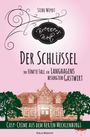 „Der Schlüssel: Der fünfte Fall für Langhagens besorgten Gastwirt.“ Ein Haus mit Bäumen auf rosa Hintergrund.