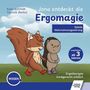 "Jona entdeckt die Ergomagie", "Empfohlen ab 3 Jahren". Illustration: Ein Eichhörnchen und ein Igel in einer grünen Landschaft.
