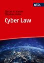 "Stephan Hobe, Stefan Kaiser: Cyber Law." Rot mit Kartenabbildung von Europa, verbunden durch leuchtende Netzlinien.