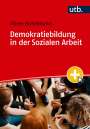 "Demokratiebildung in der Sozialen Arbeit" von Oliver Bokelmann, roter Hintergrund, Menschen in einem Sitzkreis.