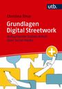 „Grundlagen Digital Streetwork“ von Christina Dinar. Illustration: Hände greifen durch Chatblasen, utb Logo oben rechts.