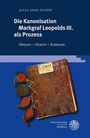 Titel: "Die Kanonisation Markgraf Leopolds III. als Prozess". Darunter ein altes Buch mit Wachssiegeln.