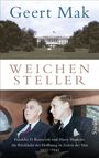"Weichensteller" von Geert Mak. Oben ein Bild des Weißen Hauses, unten Roosevelt und Hopkins in einem Auto.