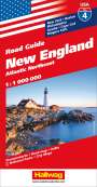 : Hallwag USA Road Guide 04 New England 1 : 1.000.000, KRT