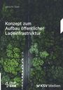 Text: "Konzept zum Aufbau öffentlicher Ladeinfrastruktur". Von oben: Straße durch Wald, mittig geteilt. Logos unten.