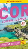 "COR Cornwall & Devon. Nr.1 Meistgekaufter Reiseführer. 
Küste mit grünen Klippen, türkisfarbenem Wasser, blauem Himmel."