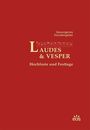 Gesungenes Stunden­gebet: Laudes & Vesper. Hochfeste und Festtage. Roter Hintergrund mit 'eos'-Logo.