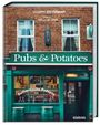 „Pubs & Potatoes“, authentische Rezepte aus Irland. Fassade eines irischen Pubs mit grüner Tür und Fenstern.