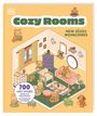„Cozy Rooms: Mein süßes Wohnzimmer“ – Illustration von Tieren in einem gemütlichen Raum, umgeben von Möbeln.