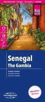 "Reise Know-How" Kartencover. Senegal, The Gambia. Bunte Gasse mit Bäumen und Pflanzen.