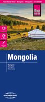 Titel: Mongolia. Merkmale: wasserdicht, reißfest, beschreibbar. Bild: Landschaft mit Jurte, grasende Tiere, Wald und Hügel.