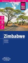 Reise Know-How, Zimbabwe, 1:800 000, Zimbabwestraße mit Bäumen, Symbole für wasserdicht, reißfest, beschreibbar.