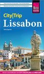 Titel: "City|Trip Lissabon", Autor: Petra Sparrer. Unten: Sitzen zwei Personen vor einer Statue mit Stadtpanorama.