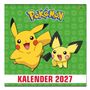 Text: "KALENDER 2027". Illustration: Zwei fröhliche, gelbe Kreaturen auf grünem Hintergrund. Oben ein bekanntes Logo.