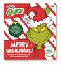 "Merry Grinchmas! Mit grinchigen Weihnachtskarten, Geschenkanhängern und vielem mehr!" Illustration mit dem Grinch.