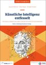 "Künstliche Intelligenz entfesselt: Potenziale, Risiken und Umsetzungsstrategien für Unternehmen. Buntes geometrisches Design."
