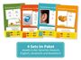 4 Sets im Paket: Deutsch, Englisch, Ukrainisch, Rumänisch. Titel der Sets: Adjektive, Verben, Kleidung und Körper, Lebensmittel.