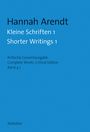 Titel: "Hannah Arendt: Kleine Schriften 1 / Shorter Writings 1". Blaues Cover mit schwarzem und weißem Text.